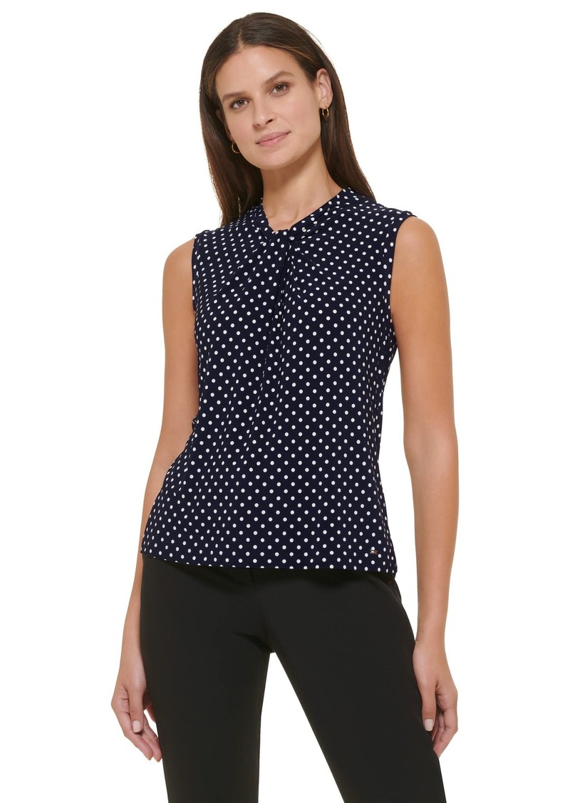 Tommy Hilfiger Dot Knot Blouse /Ivory SM