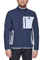 Tommy Hilfiger Stand Collar Mixed Media Jacket