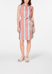 Tommy Hilfiger Striped Belted Shirtdress, Created for Macy's