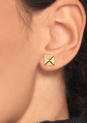 Tommy Hilfiger Striped Gold-Tone Stud Earrings - Gold Plate