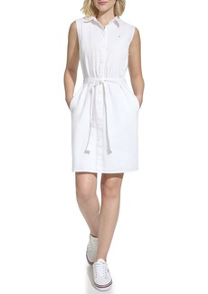 Tommy Hilfiger Tie Waist Summer Button-Down Shirt Dress for Women