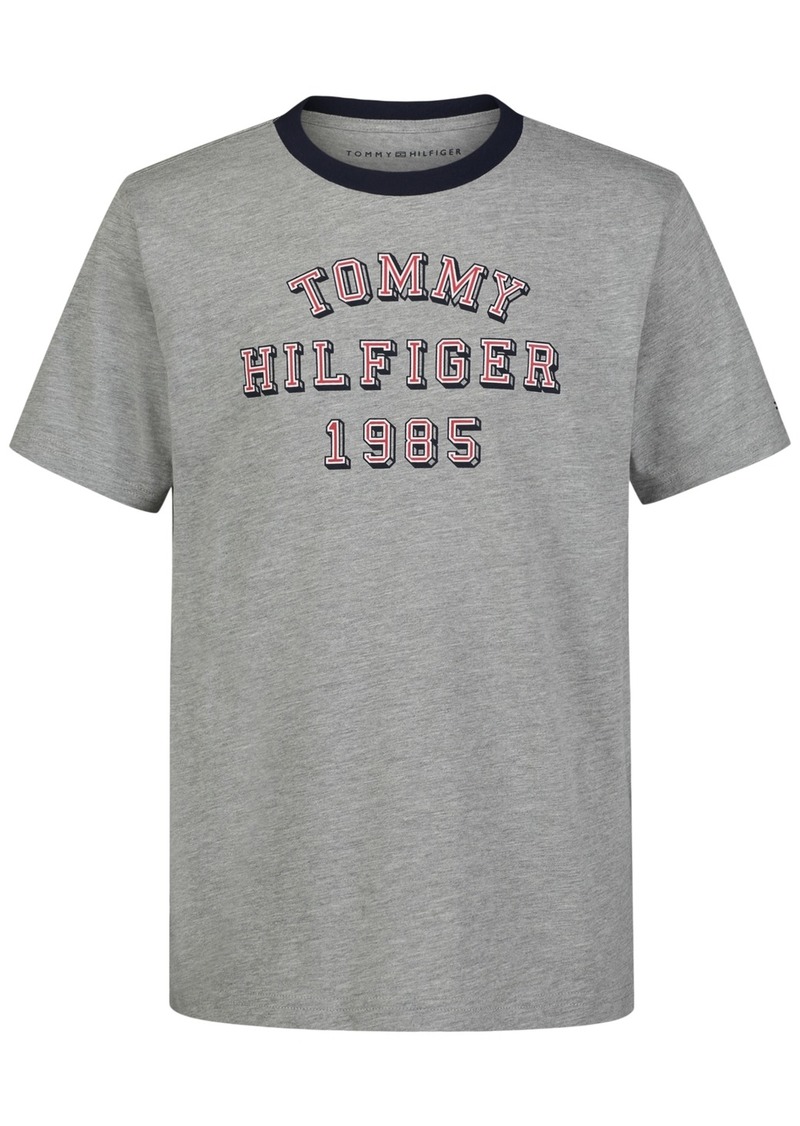 Tommy Hilfiger Toddler Boys 1985 Logo Graphic Ringer T-Shirt - Grey Heath