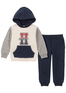 Tommy Hilfiger Toddler Boys Colorblock Logo Fleece Hoodie and Joggers, 2-Piece Set
