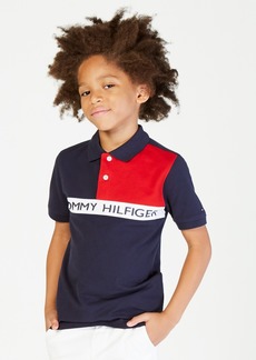 Tommy Hilfiger Little Boys Logo Graphic Colorblocked Polo - Swim Navy