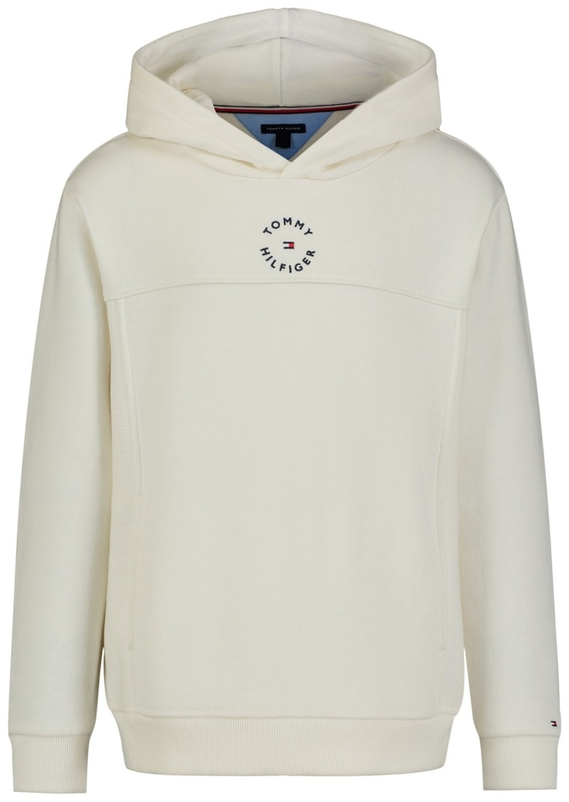 Tommy Hilfiger Toddler and Little Boys Essential Logo Embroidered Fleece Hoodie - Ecru