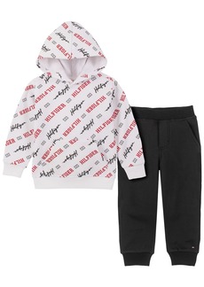 Tommy Hilfiger Toddler Boys Logo-Print Fleece Hoodie and Joggers, 2-Piece Set