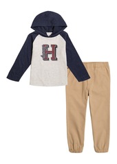 Tommy Hilfiger Toddler Boys Long Sleeve Hooded T-shirt and Joggers Set