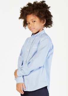 Tommy Hilfiger Little Boys Tommy Striped Button-Down Shirt - Strong Blue