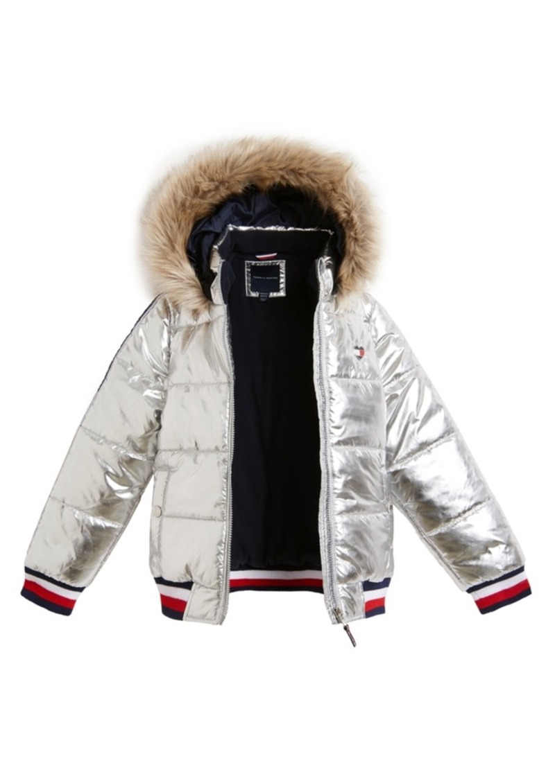 tommy hilfiger faux fur puffer coat