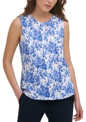 Tommy Hilfiger Toile-Print Pleated Top