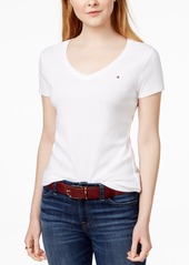 Tommy Hilfiger Women's V-Neck T-Shirt, Created for Macy's - Scarlet