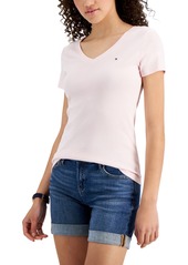 Tommy Hilfiger Women's V-Neck T-Shirt, Created for Macy's - Scarlet