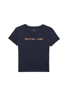 Tommy Hilfiger Women's Adaptive Cropped T-Shirt with Magnetic Closure at Shoulders  XXL