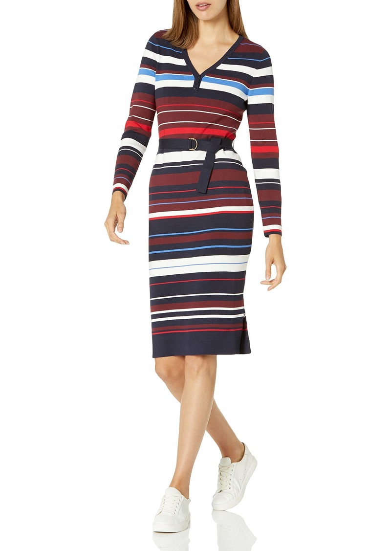 Tommy Hilfiger Women's Adaptive Henley Dress with Belt