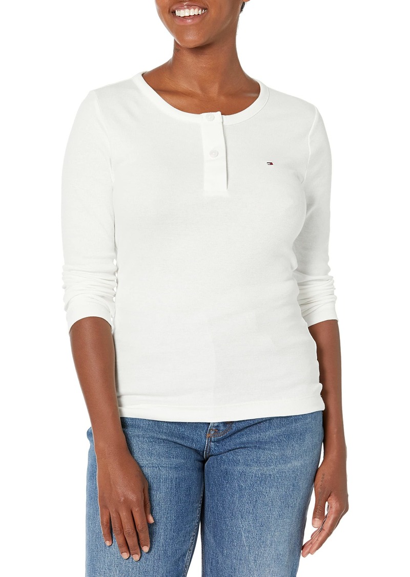 Tommy Hilfiger Women's Adaptive Henley Top with Magnetic Closure  S