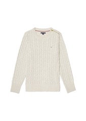 Tommy Hilfiger Women's Adaptive Metallic Thread Popover Sweater with Velcro Closure  L