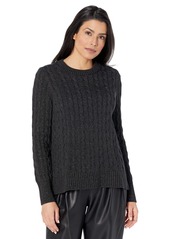 Tommy Hilfiger Women's Adaptive Metallic Thread Popover Sweater with Velcro Closure TH DEEP Black XXL