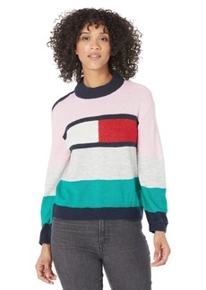 Tommy Hilfiger Women's Adaptive Port Access Bell Sleeve Flag Sweater with Zipper Closure  XS