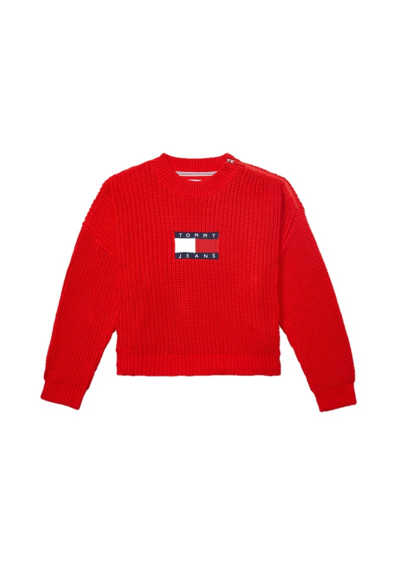 Tommy Hilfiger Women's Adaptive Port Access Flag Sweater with Zipper Closure