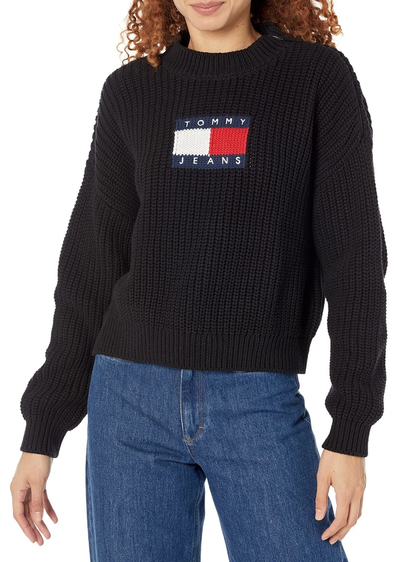 Tommy Hilfiger Women's Adaptive Port Access Flag Sweater with Zipper Closure  M