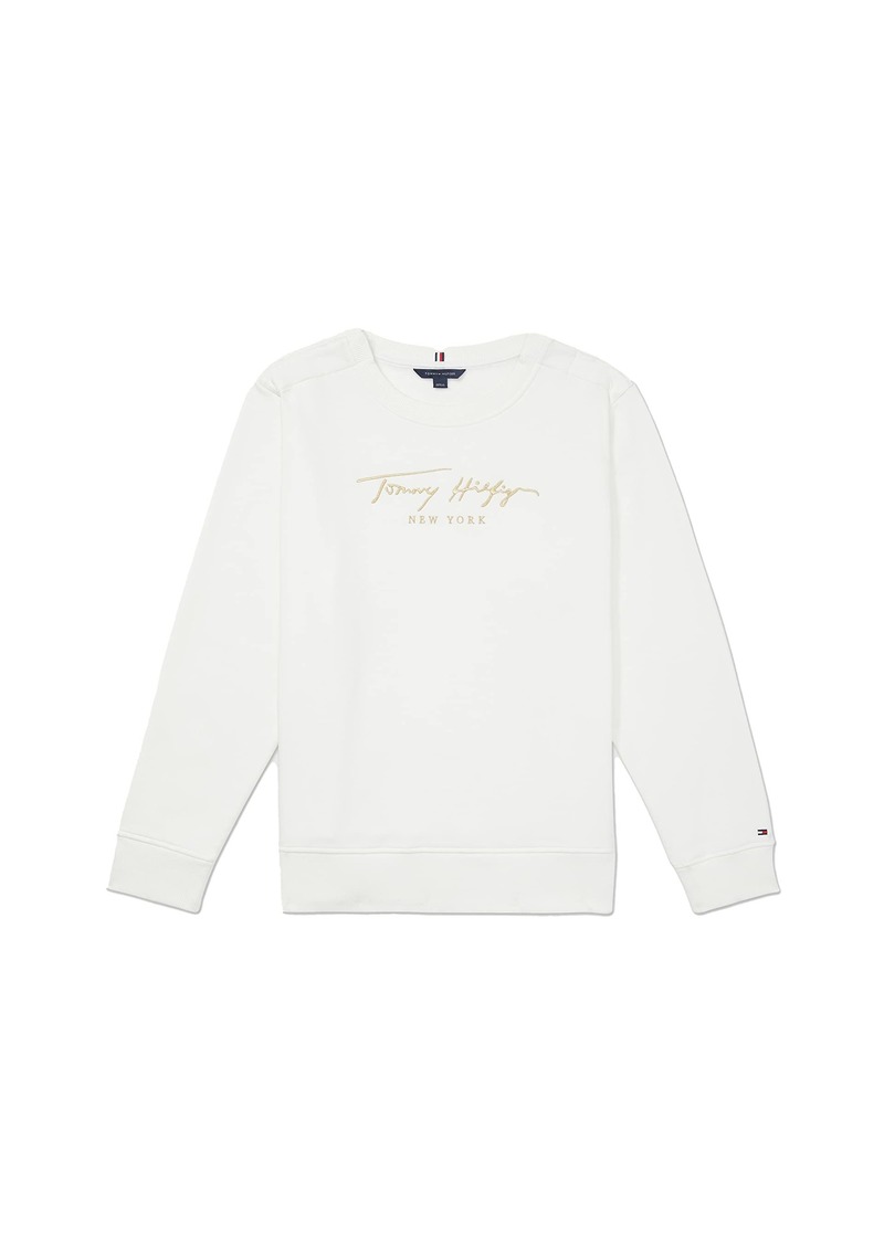 Tommy Hilfiger Women's Adaptive Signature Sweatshirt with Magnetic Closure  XL