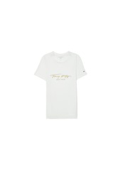 Tommy Hilfiger Women's Adaptive Signature T-Shirt with Magnetic Closure  S