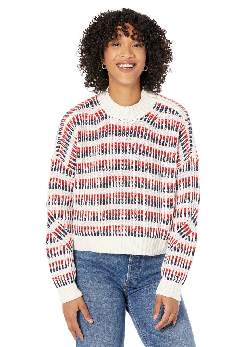 Tommy Hilfiger Women's Adaptive Stripe Sweater with Zipper Closure  M