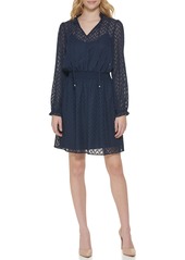 Tommy Hilfiger Women's Long Sleeve Apex Clipped Chiffon Dress