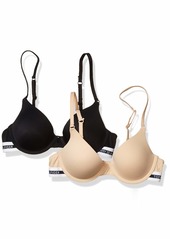 Tommy Hilfiger Women's Basic Comfort Push Up Underwire Bra Nude Black-2 Pack
