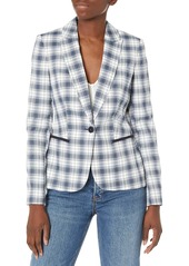 Tommy Hilfiger Women's One Button Blazer Midnight Ivory