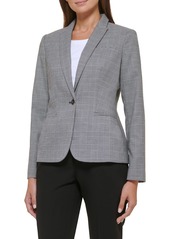 Tommy Hilfiger Women's Plaid Fitted Single Button Blazer