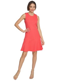Tommy Hilfiger Women's Button-Shoulder Jacquard Dress - Paradise P
