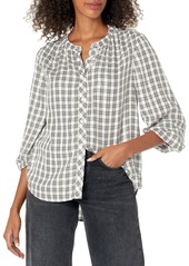 Tommy Hilfiger Women's Button Up Plaid Lurex Shirt