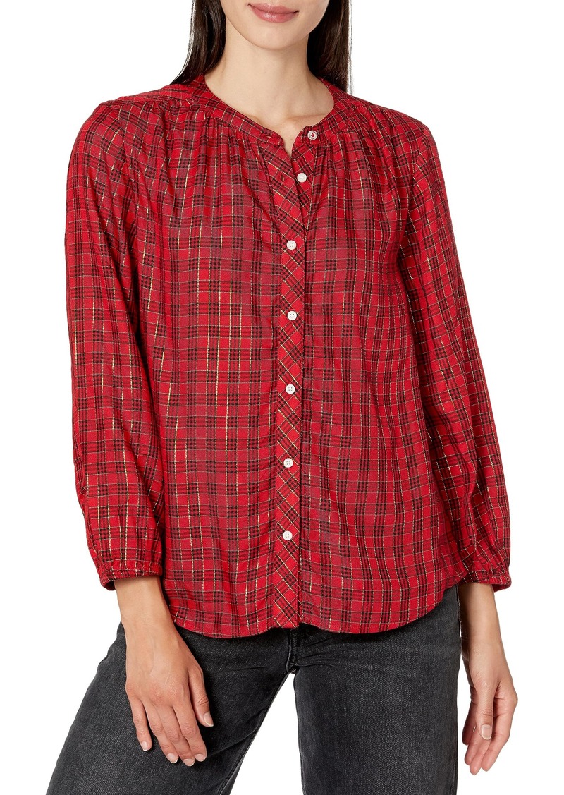 Tommy Hilfiger Women's Button Up Plaid Lurex Shirt