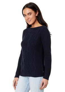 Tommy Hilfiger Women's Cable Boatneck Everyday Sweater