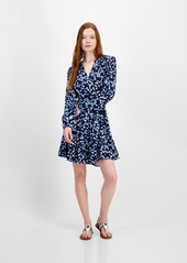 Tommy Hilfiger Women's Carnation Floral-Print Ruffled Dress - Sky Captain Multi