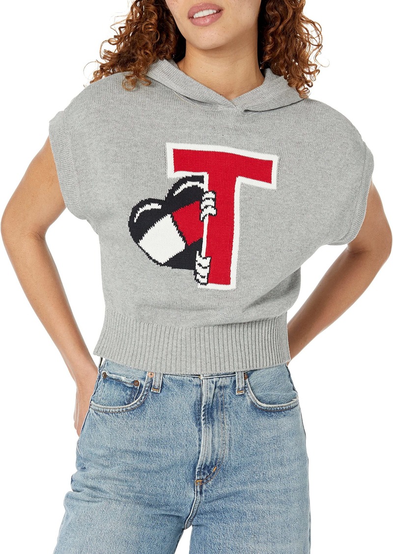 Tommy Hilfiger Women's Casual Pullover Sweatshirt Short Sleeve Hoodie