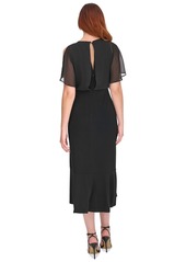 Tommy Hilfiger Women's Chiffon-Overlay Midi Dress - Black