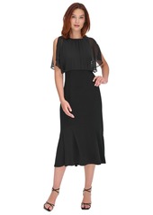 Tommy Hilfiger Women's Chiffon-Overlay Midi Dress - Black