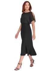 Tommy Hilfiger Women's Chiffon-Overlay Midi Dress - Black