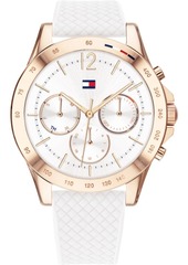 Tommy Hilfiger Women's Chronograph White Silicone Strap Watch 38mm