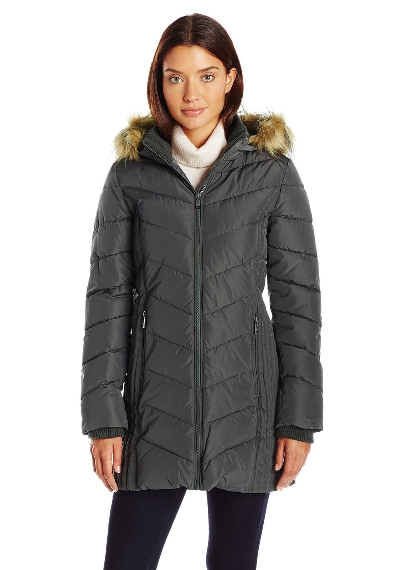 Tommy Hilfiger Tommy Hilfiger Women's Classic Chevron Down Coat With ...