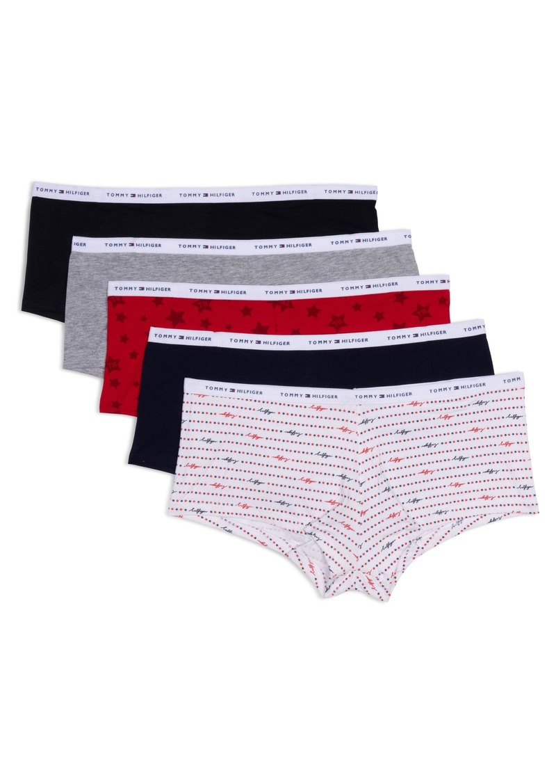 Tommy Hilfiger 5PK Classic Cotton Logo Boyshort | Women's Panty Pack