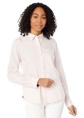 Tommy Hilfiger Women's Plus Button Collared Shirt with Adjustable Sleeves