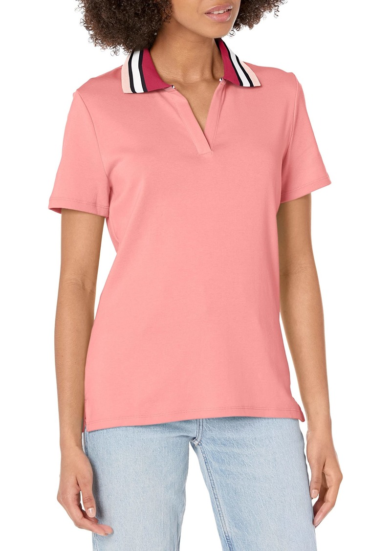 Tommy Hilfiger Women's Johnny Collar Short Sleeve Polo Shirt English Rose