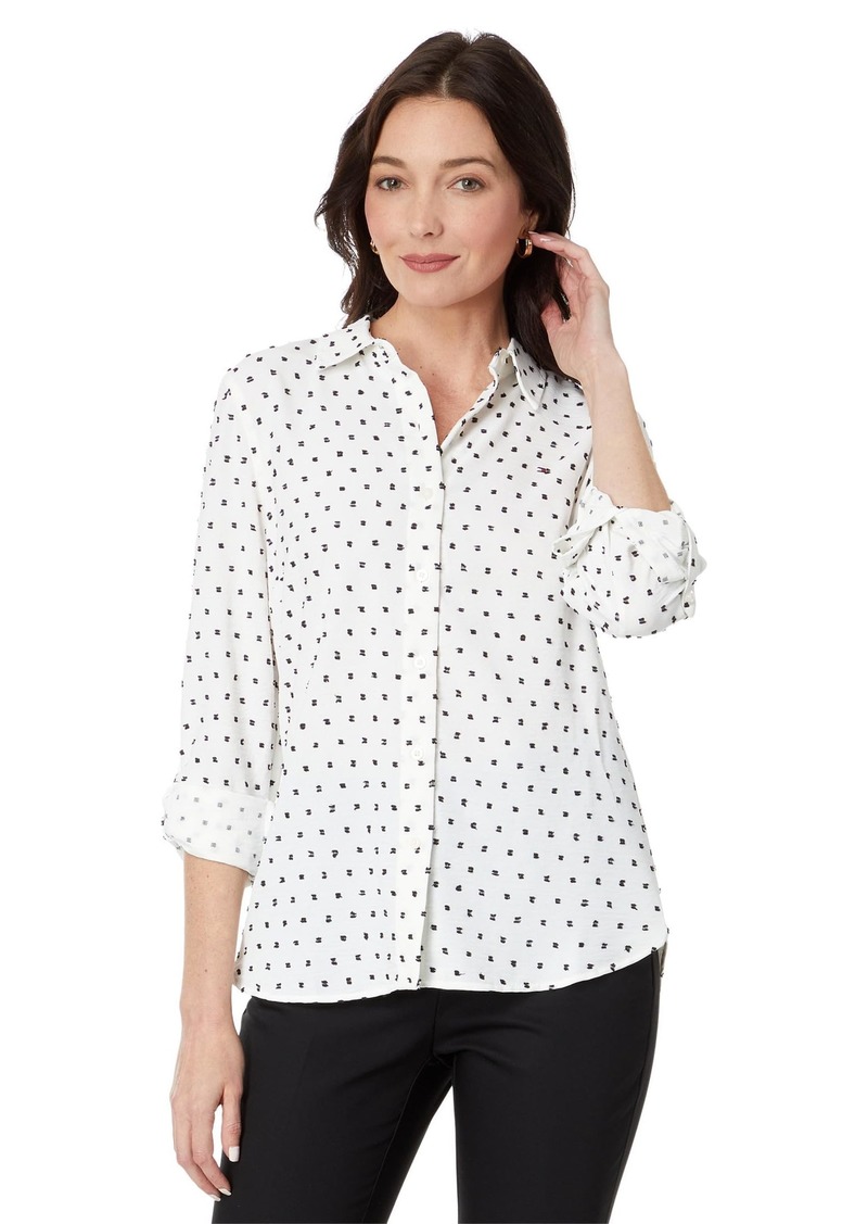 Tommy Hilfiger Women's Clip Dot Button Up Shirt