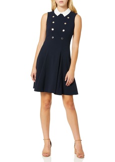 Tommy Hilfiger Women's Petite Collar Fit and Flare Dress