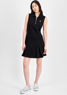 Tommy Hilfiger Women's Collared Pleated Sleeveless A-Line Dress - Black