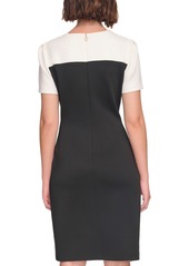 Tommy Hilfiger Women's Color-Blocked Asymmetric Dress - Black/Khaki