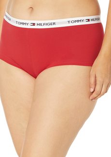 Tommy Hilfiger Women's Cotton Boyshort Underwear Panty Apple RED L
